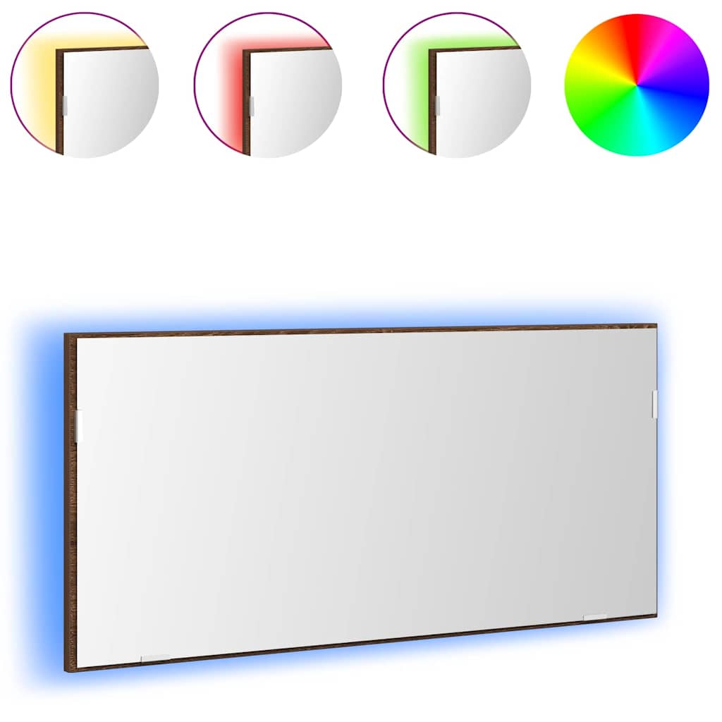 Spejl 80 X 37 Cm Glas Og Ingeniørtræ - Billede 3