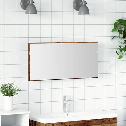 Spejl 80 X 37 Cm Glas Og Ingeniørtræ - Variant 863306