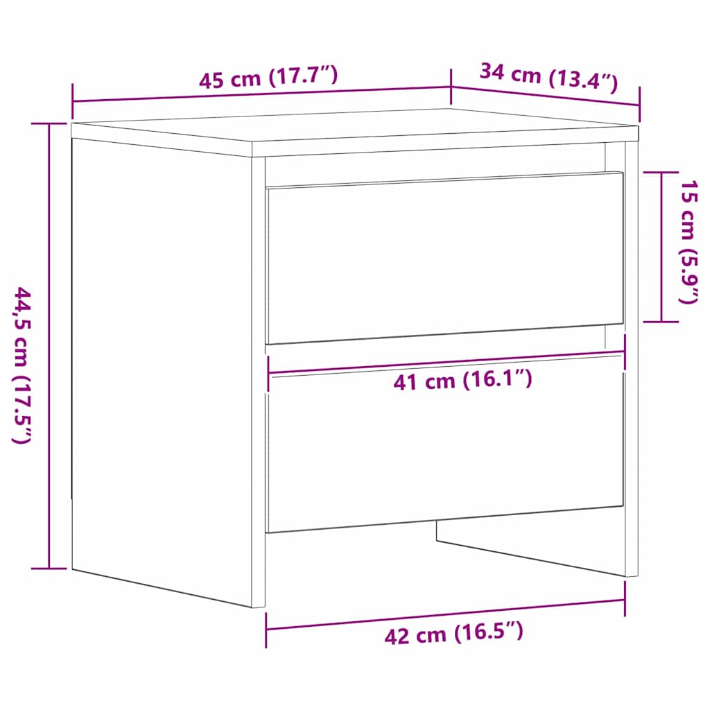 Natskab Egetræ 45 X 34 X 44,5 Cm Konstrueret Træ - Billede 13