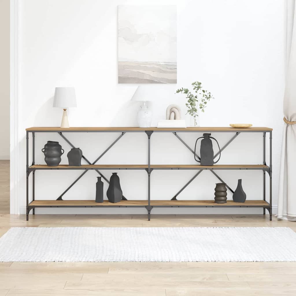 Konsolbord 200 X 30 X 75 Cm Konstrueret Træ - Billede 4