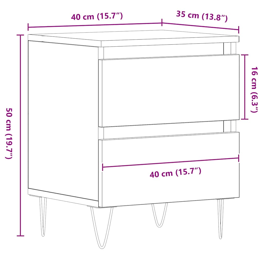 Natskab 40 X 35 X 50 Cm Konstrueret Træ - Billede 13