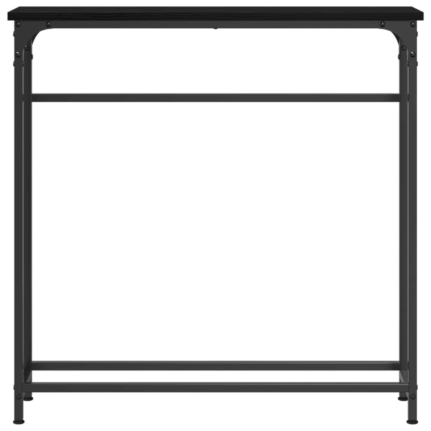 Konsolbord Med Hylde Sort Eg 75 X 19,5 X 75 Cm Konstrueret Træ - Billede 5