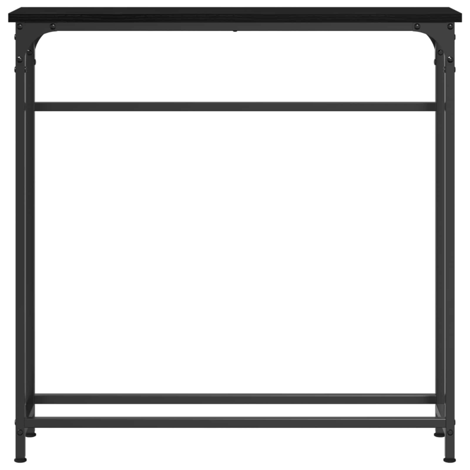 Konsolbord Med Hylde Sort Eg 75 X 19,5 X 75 Cm Konstrueret Træ - Billede 5