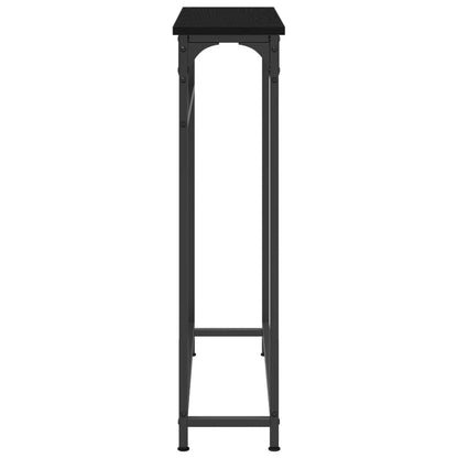 Konsolbord Med Hylde Sort Eg 75 X 19,5 X 75 Cm Konstrueret Træ - Billede 6