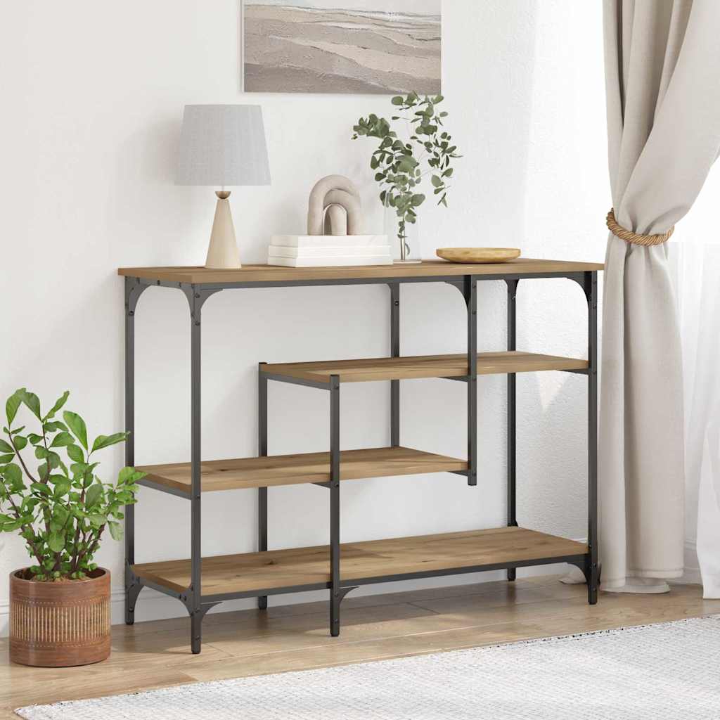 Konsolbord 100 X 35 X 75 Cm Laminat Træ Og Metal - Hovedbillede