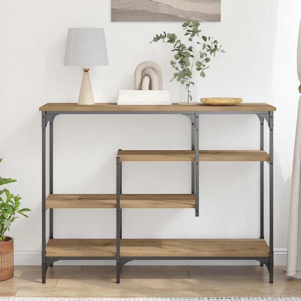 Konsolbord 100 X 35 X 75 Cm Laminat Træ Og Metal - Billede 4
