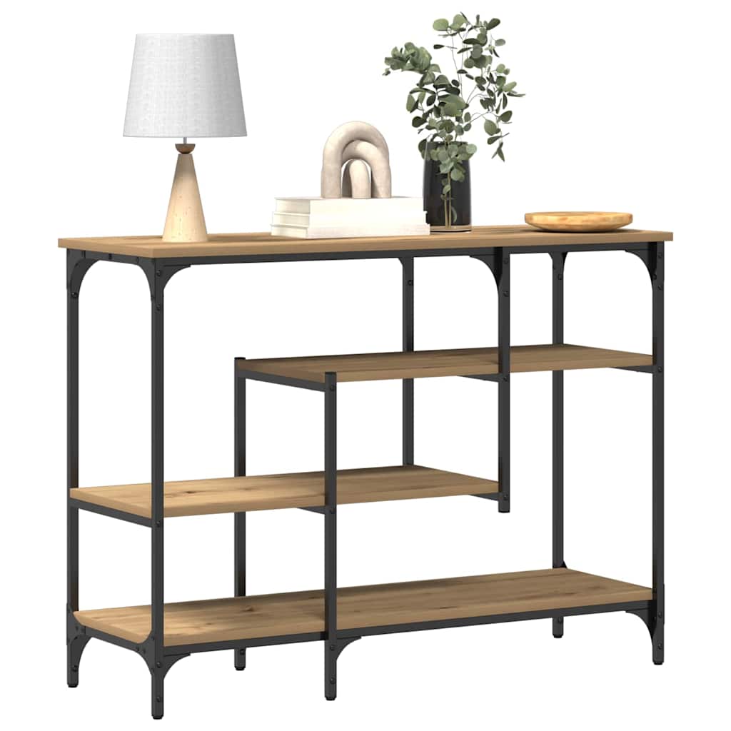 Konsolbord 100 X 35 X 75 Cm Laminat Træ Og Metal - Billede 3