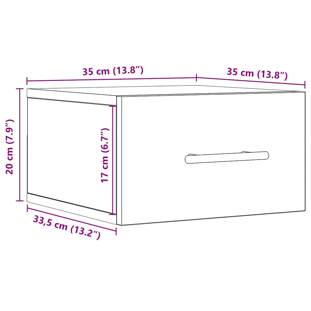 Natskab 35 X 35 X 20 Cm Konstrueret Træ Egetræ - Billede 13