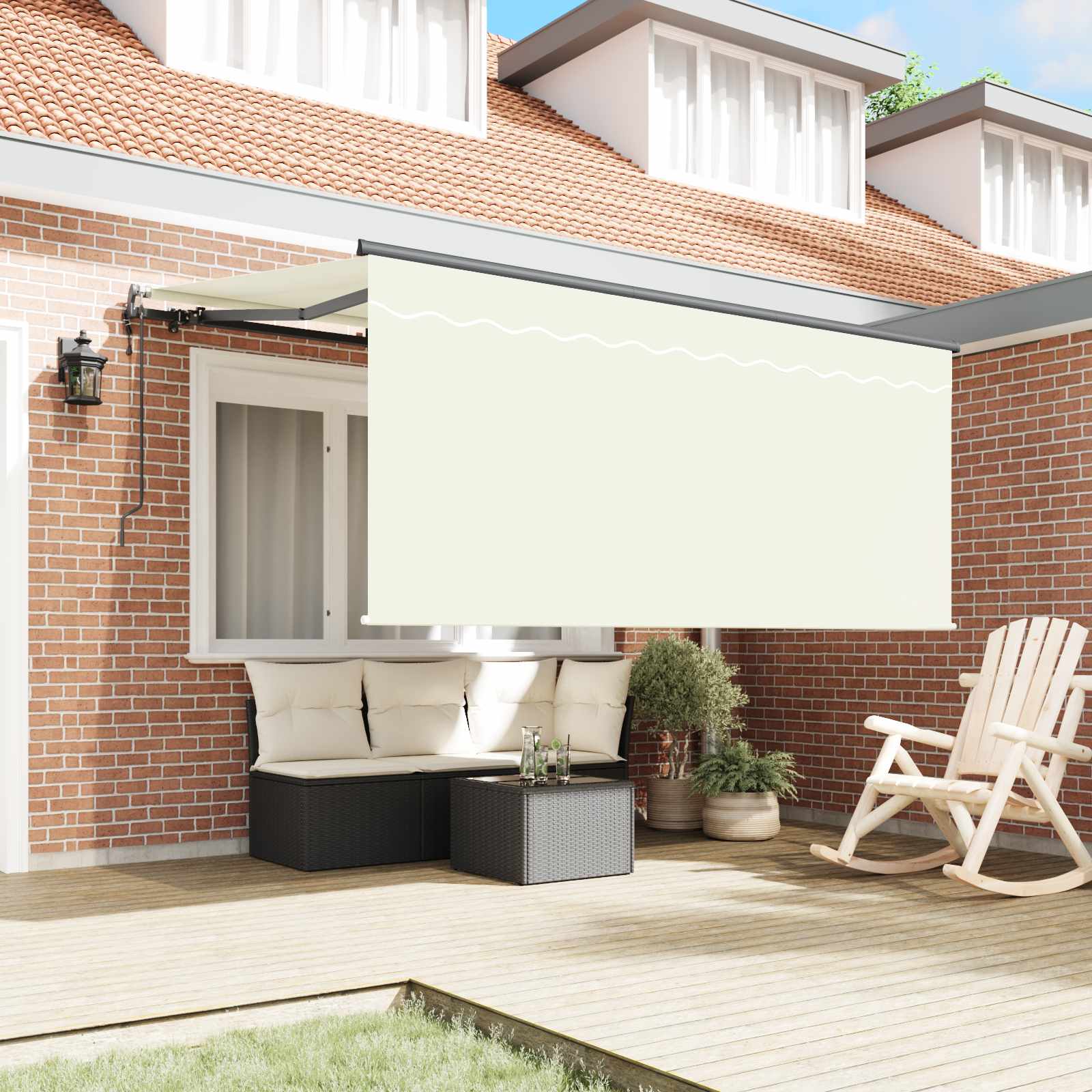 Utrækkelig Markise Creme 300 X 200 Cm Stof - Billede 3