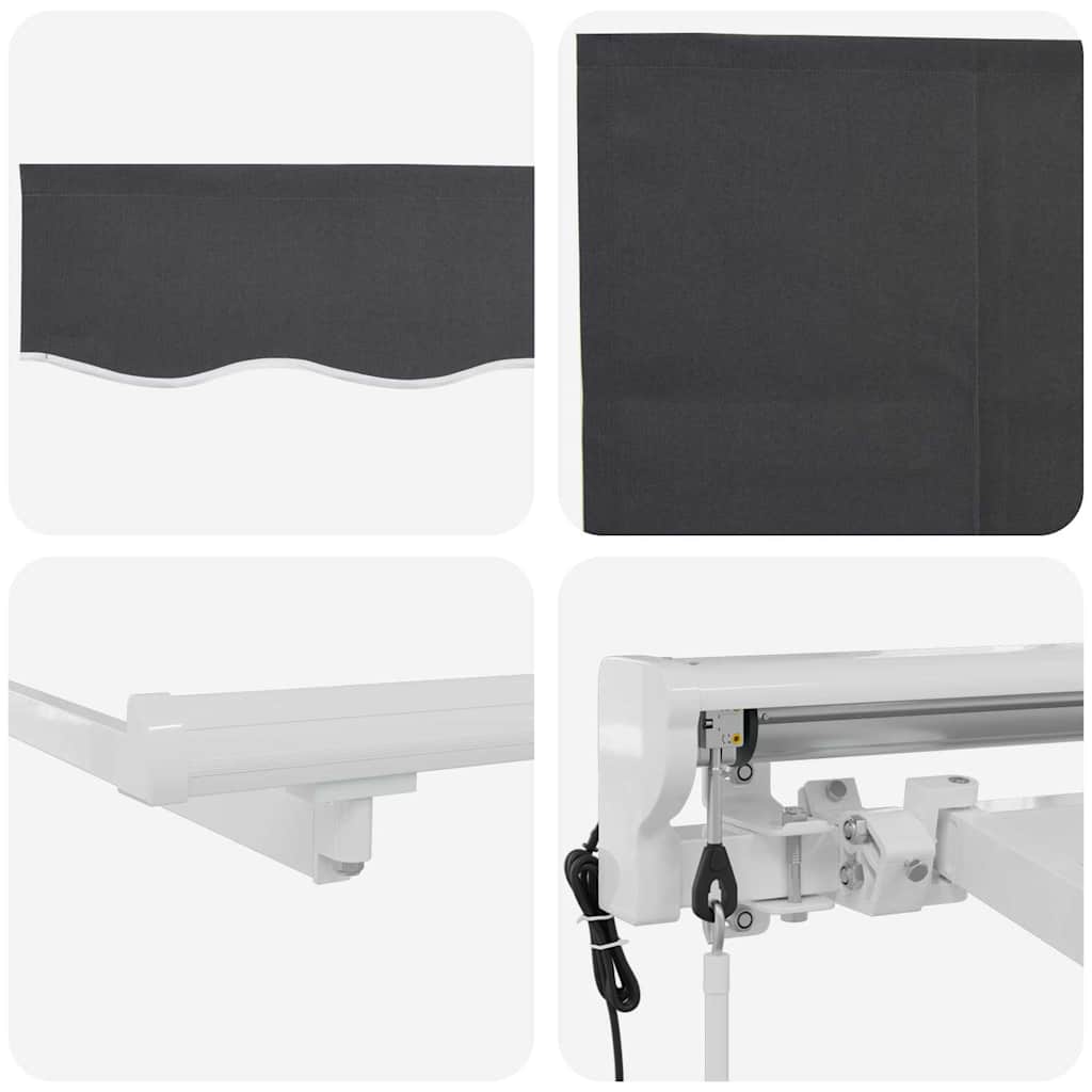 Utrækkelig Markise Antracit 300 X 200 Cm Polyester Og Aluminium - Billede 10
