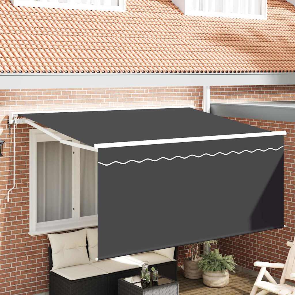 Utrækkelig Markise Antracit 300 X 200 Cm Polyester Og Aluminium - Hovedbillede