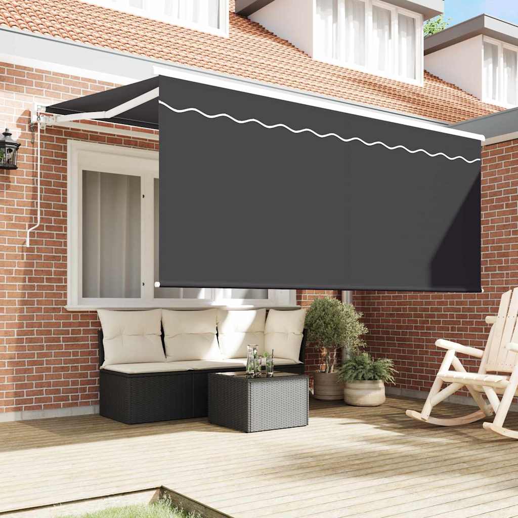 Utrækkelig Markise Antracit 300 X 200 Cm Polyester Og Aluminium - Billede 3