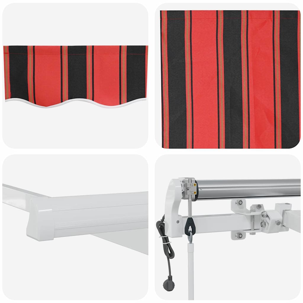 Elektrisk Markise 3 X 2,5 M Orange Og Brune Vandrette Striber - Billede 8