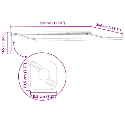 Utrækkelig Markise 500 × 300 Cm Stof Og Metal - Billede 12