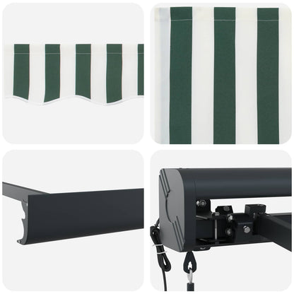 Markise Og Hvid 500 X 300 X 165 Cm Polyester Og Aluminium - Billede 8