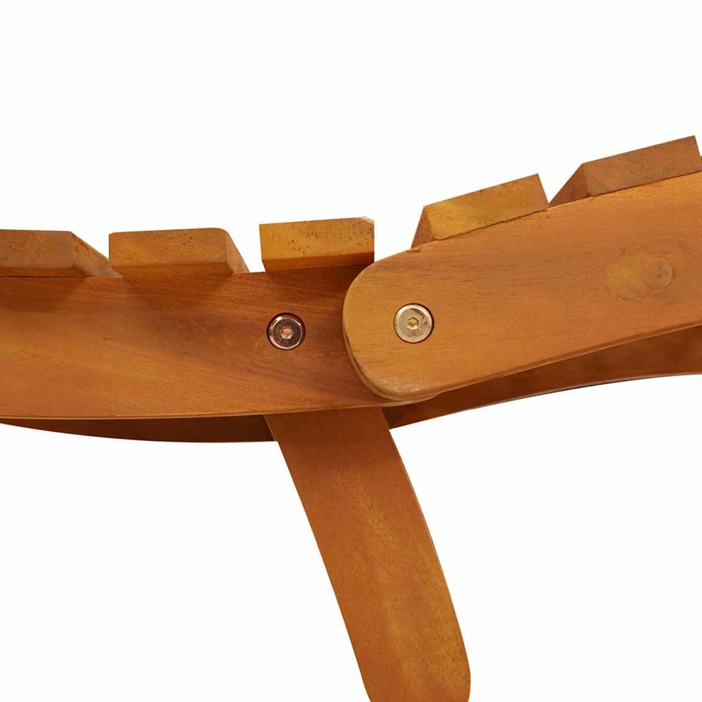 Liggestol 2 Dele Brun 55 X 184 X 64cm Massivt Akacietræ - Billede 8