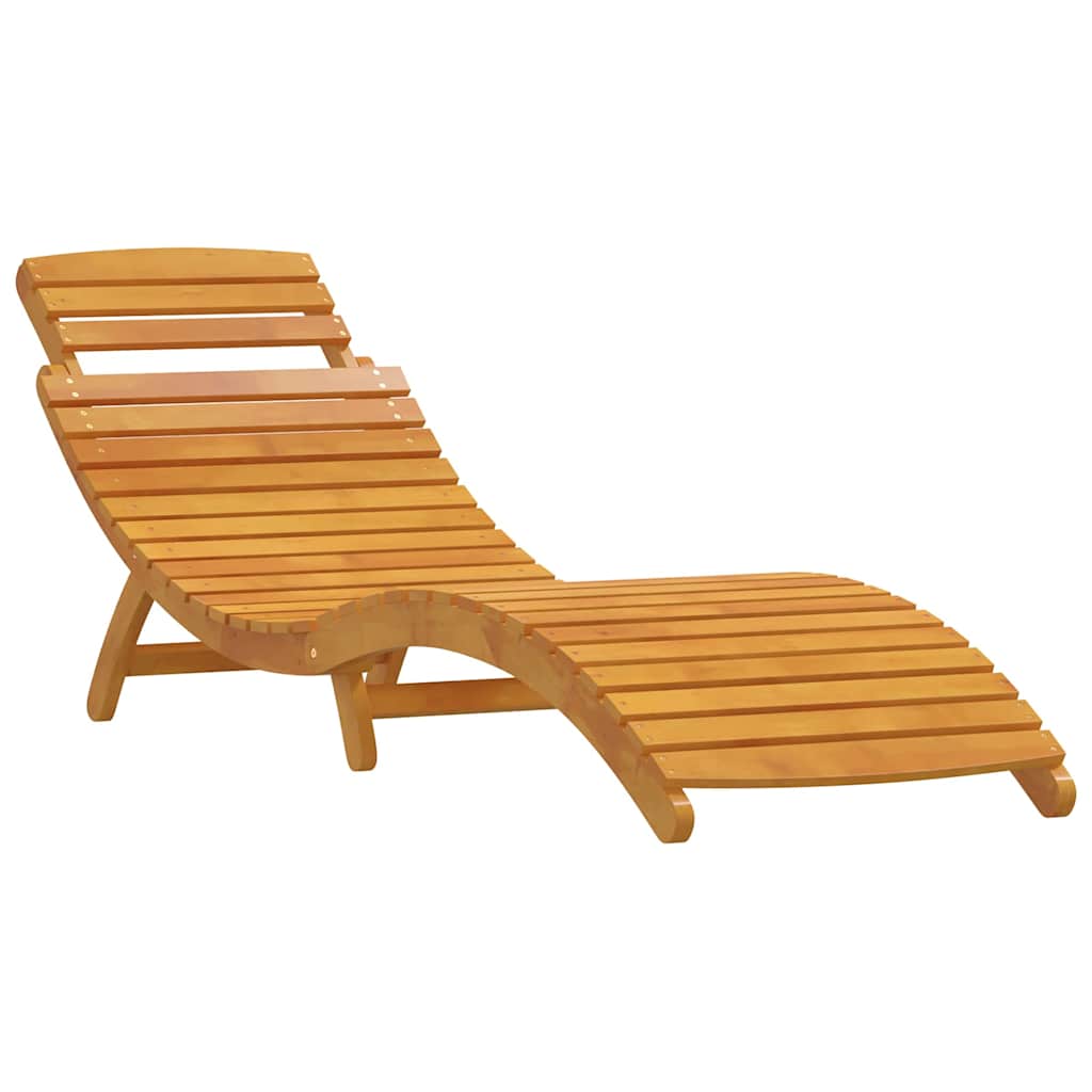 Liggestol 2 Dele Brun 55 X 184 X 64cm Massivt Akacietræ - Billede 4