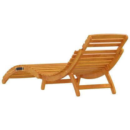 Liggestol 2 Dele Brun 55 X 184 X 64cm Massivt Akacietræ - Billede 7