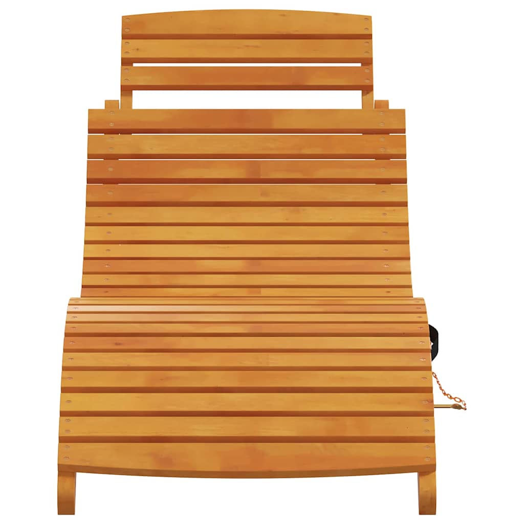 Liggestol 2 Dele Brun 55 X 184 X 64cm Massivt Akacietræ - Billede 5
