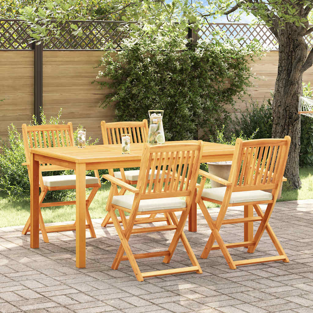 Sammenklappelig Stol Med Pude Hvid 49 X 57.5 X 92cm - Hovedbillede