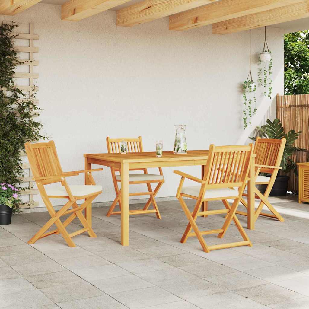Sammenklappelig Stol Med Pude Hvid 49 X 57.5 X 92cm - Billede 3