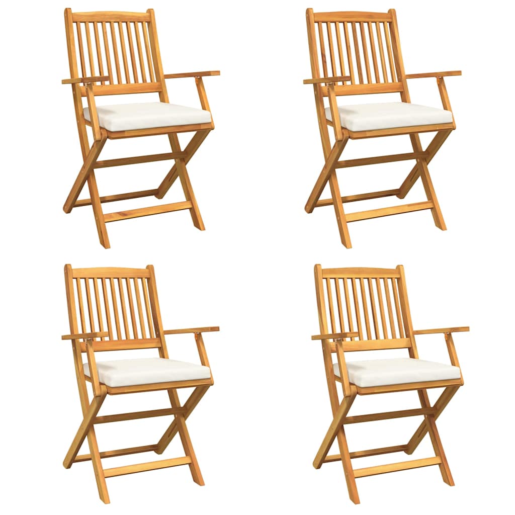Sammenklappelig Stol Med Pude Hvid 49 X 57.5 X 92cm - Billede 2