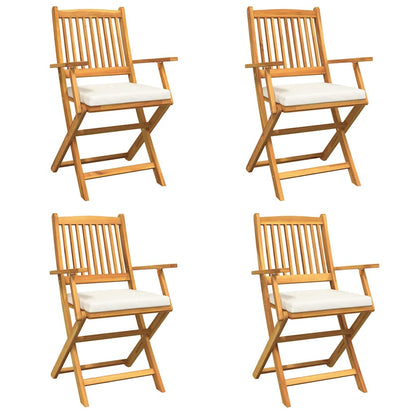Sammenklappelig Stol Med Pude Hvid 49 X 57.5 X 92cm - Billede 2