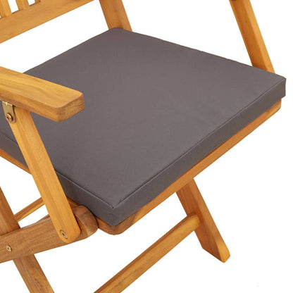 Sammenklappelig Stol Med Pude Grå 49 X 57.5 X 92cm - Billede 8