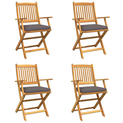 Sammenklappelig Stol Med Pude Grå 49 X 57.5 X 92cm - Billede 2