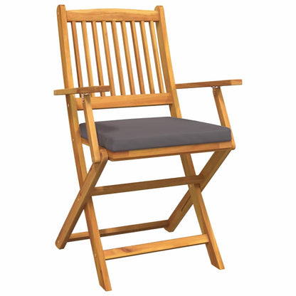 Sammenklappelig Stol Med Pude Grå 49 X 57.5 X 92cm - Billede 4