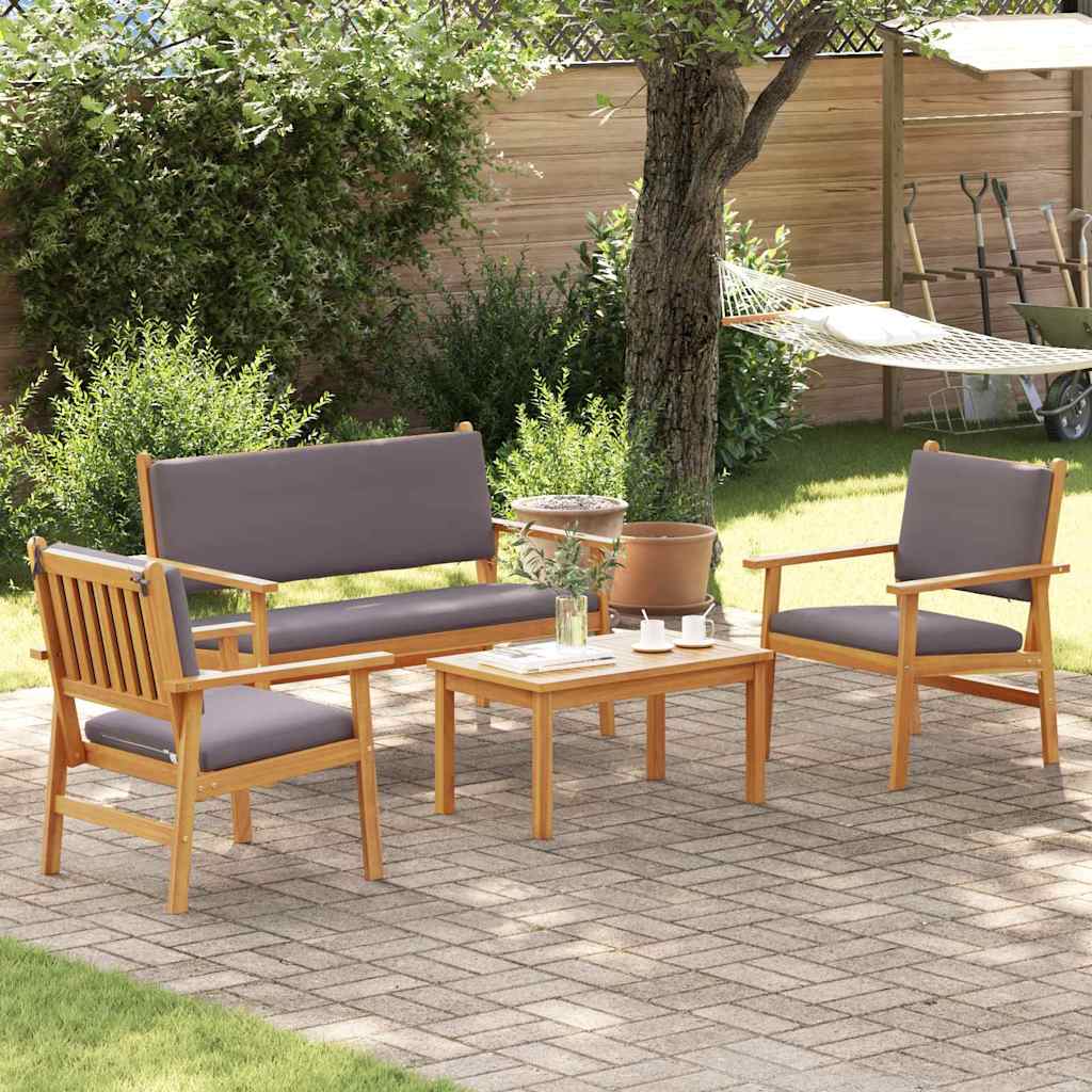 Havesofa Sæt 4 Dele 120 X 65,5 X 79 Cm Massivt Akacietræ - Billede 4
