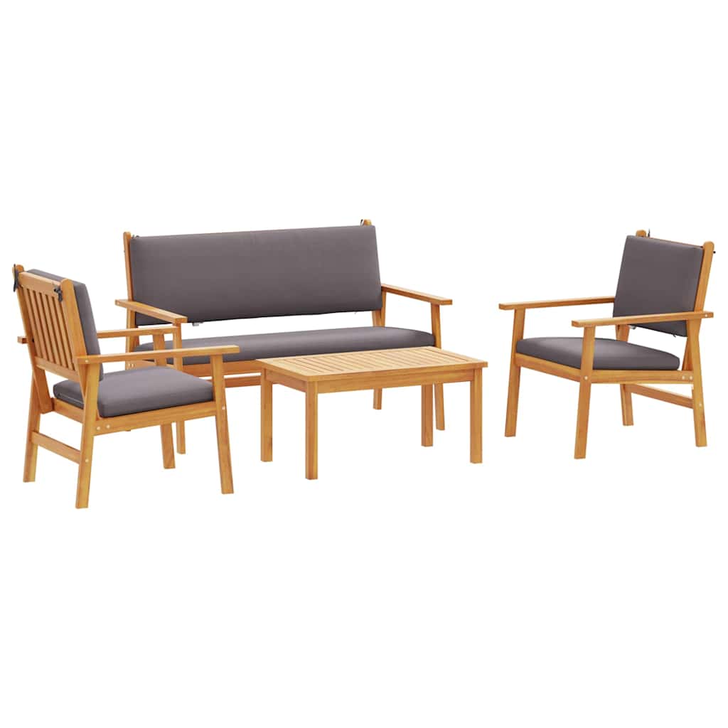 Havesofa Sæt 4 Dele 120 X 65,5 X 79 Cm Massivt Akacietræ - Billede 2