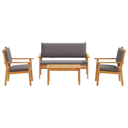 Havesofa Sæt 4 Dele 120 X 65,5 X 79 Cm Massivt Akacietræ - Billede 8