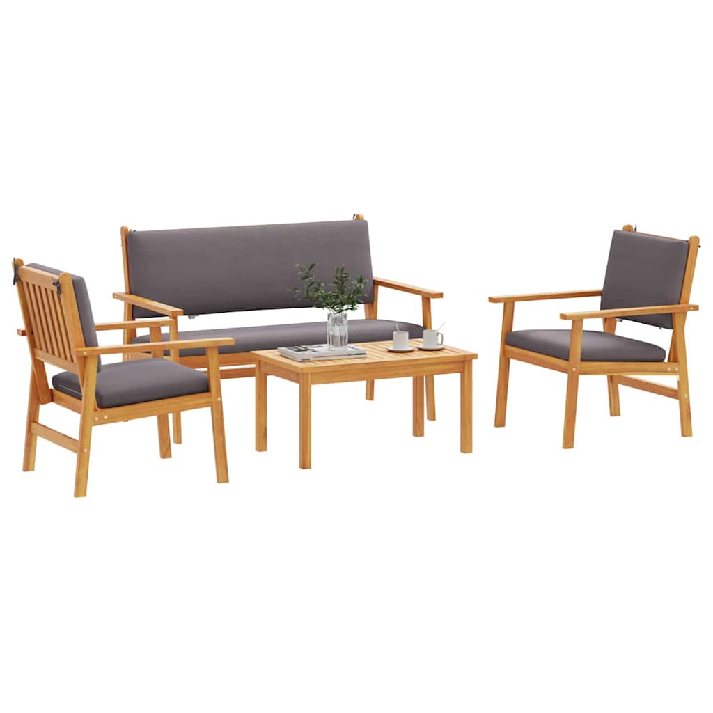 Havesofa Sæt 4 Dele 120 X 65,5 X 79 Cm Massivt Akacietræ - Billede 3
