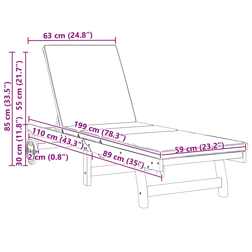 Solstol 2 Stk. Massivt Akacietræ - Billede 10