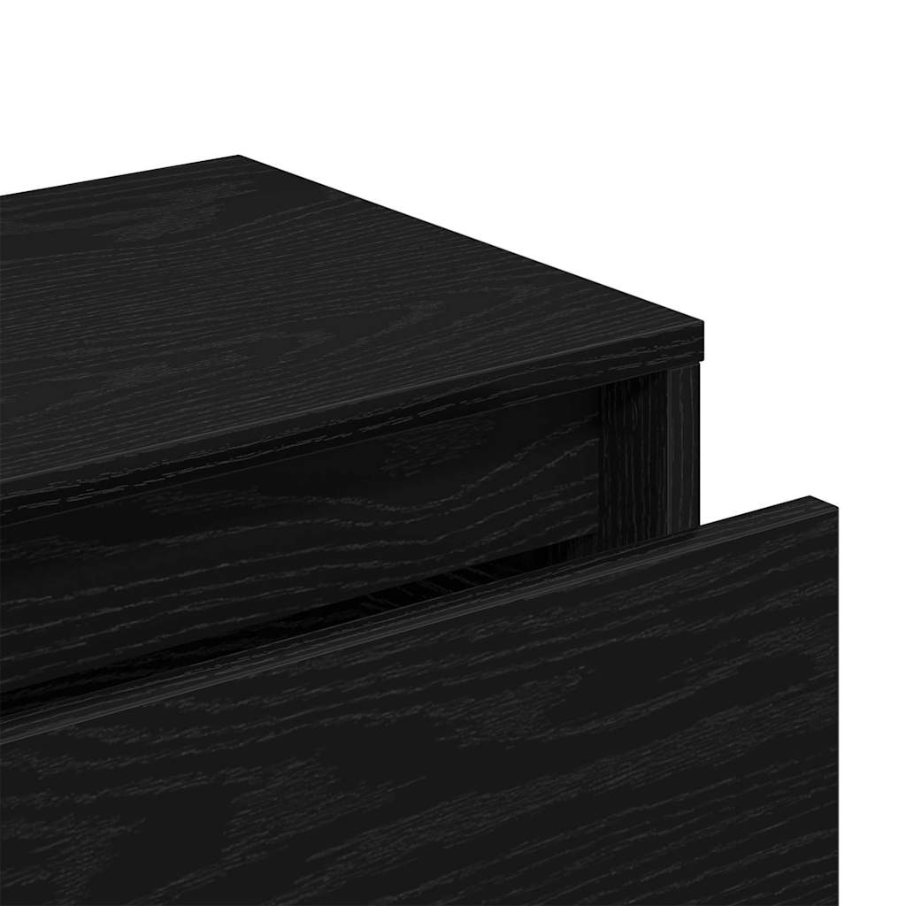 Entremøbelsæt 5 Pcs Sort Egetræ Og Sølv 80 X 30.5 X 40 Cm - Billede 9