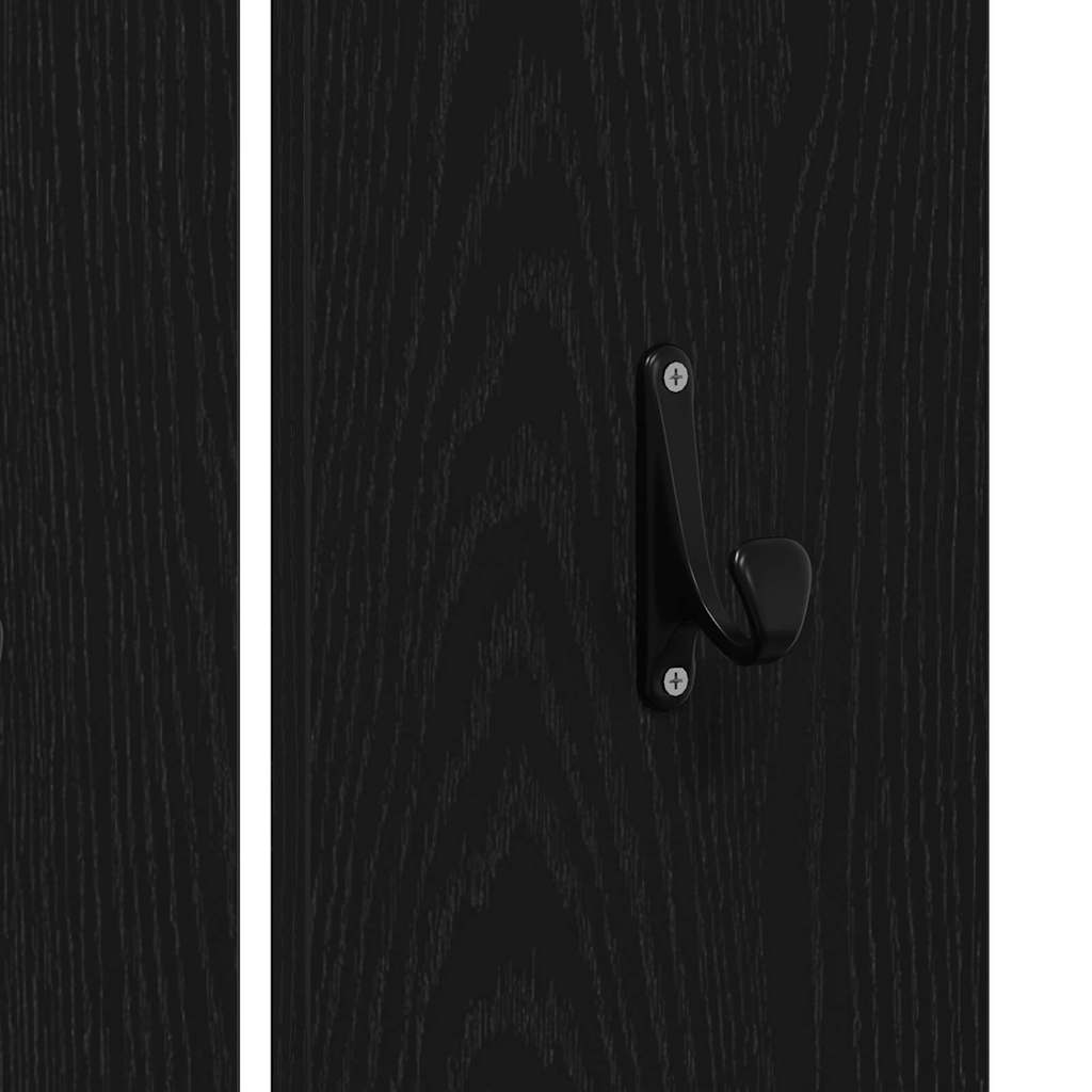 Entremøbelsæt 5 Pcs Sort Egetræ Og Sølv 80 X 30.5 X 40 Cm - Billede 11