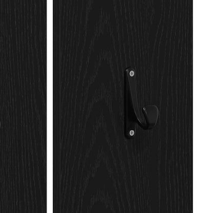 Entremøbelsæt 5 Pcs Sort Egetræ Og Sølv 80 X 30.5 X 40 Cm - Billede 11