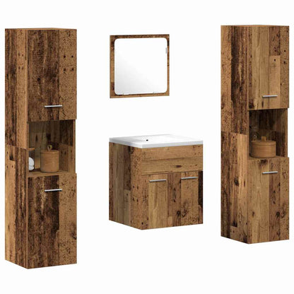 Badeværelsesmøbel Sæt 4 Pcs Gammelt Træ 41 X 38.5 X 46 Cm - Billede 3