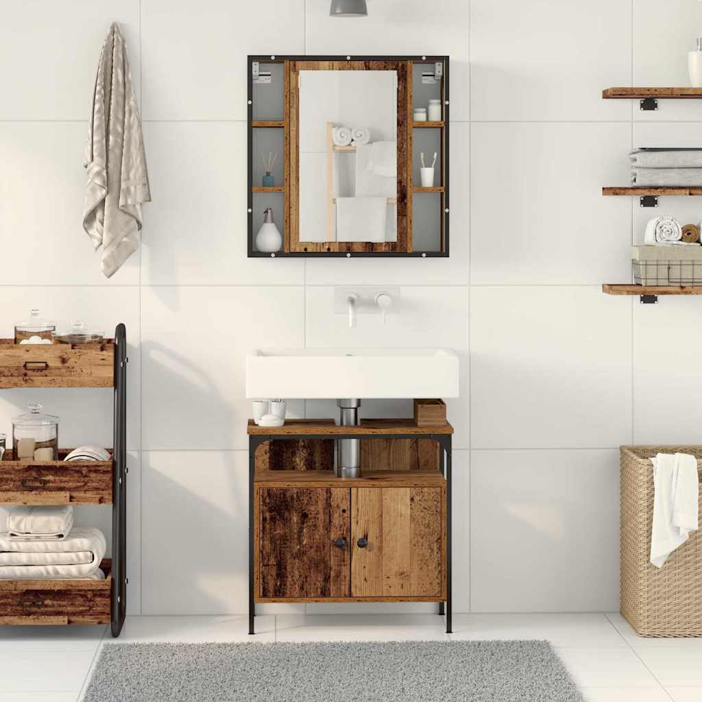 Badeværelsesmøbel Sæt Med Hylde 2 Pcs Brun 60 X 30 X 60 Cm - Billede 4