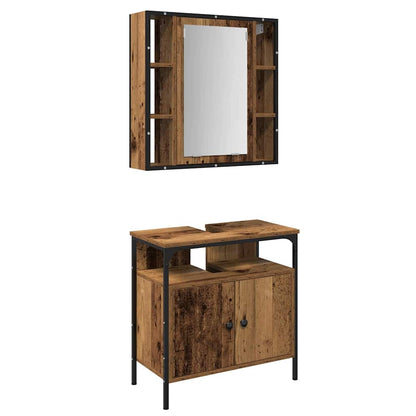 Badeværelsesmøbel Sæt Med Hylde 2 Pcs Brun 60 X 30 X 60 Cm - Billede 2
