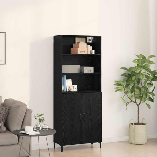 Sideboard Sort Eg 69.5 X 32.5 X 180 Cm Konstrueret Træ - Hovedbillede