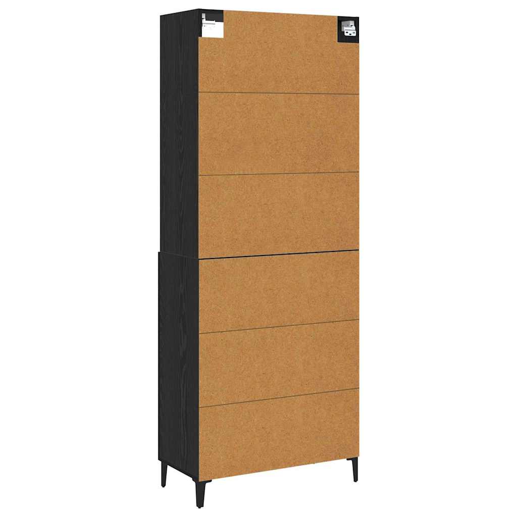 Sideboard Sort Eg 69.5 X 32.5 X 180 Cm Konstrueret Træ - Billede 8