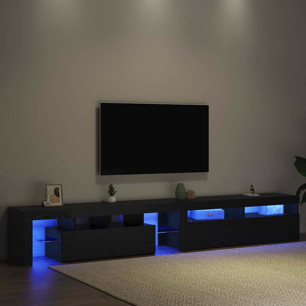 Tv-skabe 2 Pcs Sort Eg 260 X 36.5 X 40 Cm Konstrueret Træ - Billede 5