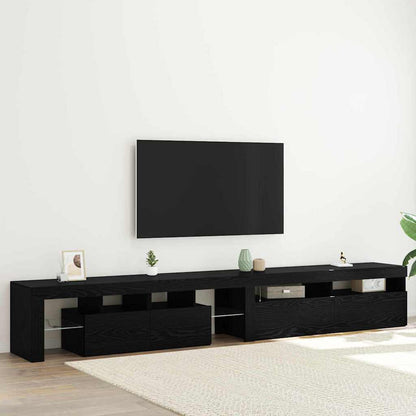 Tv-skabe 2 Pcs Sort Eg 260 X 36.5 X 40 Cm Konstrueret Træ - Hovedbillede