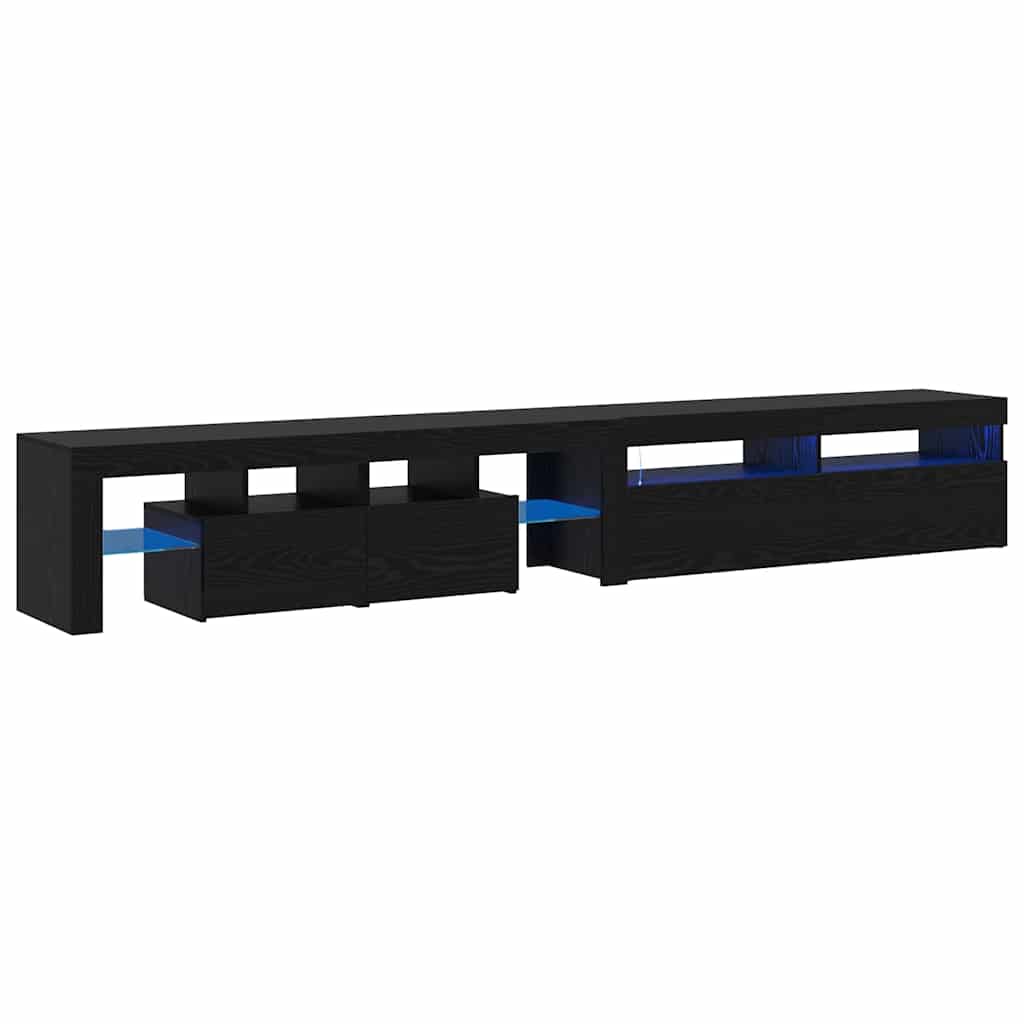 Tv-skabe 2 Pcs Sort Eg 260 X 36.5 X 40 Cm Konstrueret Træ - Billede 2