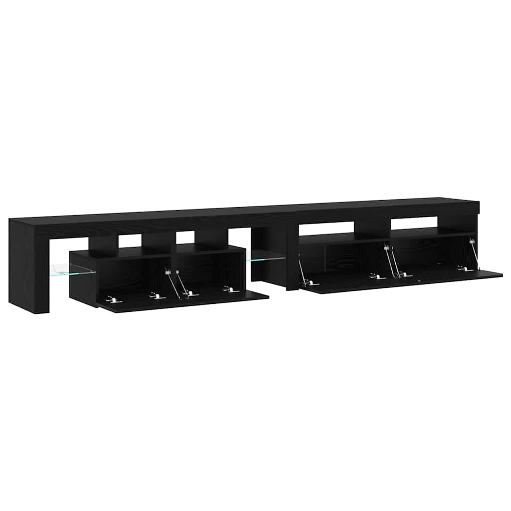 Tv-skabe 2 Pcs Sort Eg 260 X 36.5 X 40 Cm Konstrueret Træ - Billede 6