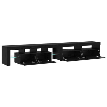 Tv-skabe 2 Pcs Sort Eg 260 X 36.5 X 40 Cm Konstrueret Træ - Billede 6