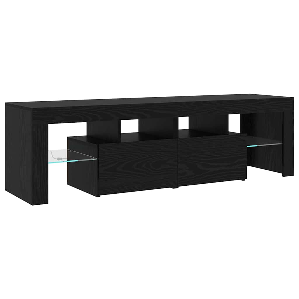 Tv-skabe 2 Pcs Sort Eg 260 X 36.5 X 40 Cm Konstrueret Træ - Billede 8