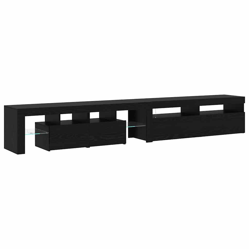 Tv-skabe 2 Pcs Sort Eg 260 X 36.5 X 40 Cm Konstrueret Træ - Billede 9